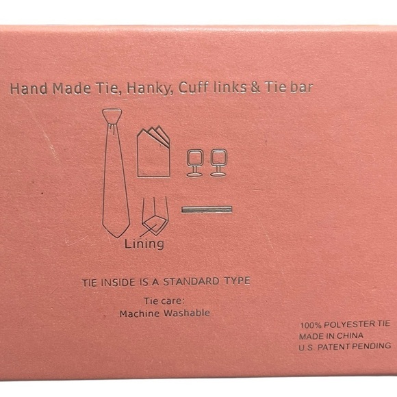 NWT Alexander Julian Colours Boxed Tie Set Handmade Tie Hanky Tie Bar Cuff Links - Picture 3 of 5